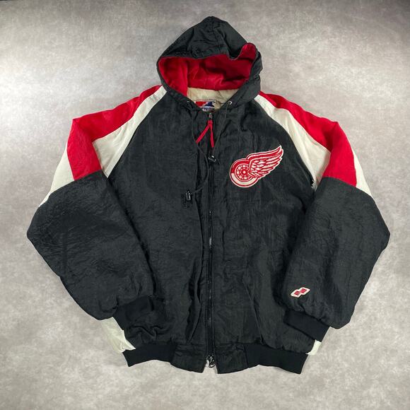 READ 80’s Swinsgter NHL Detroit Red Wings Hockey Full Zip Puffer Jacket - Picture 1 of 6